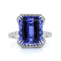18K White Gold Tanzanite Diamond Ring, 18k white gold, Long's Jewelers