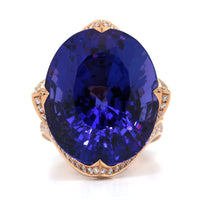 18K Rose Gold Oval Tanzanite Diamond Ring, 18k rose gold, Long's Jewelers