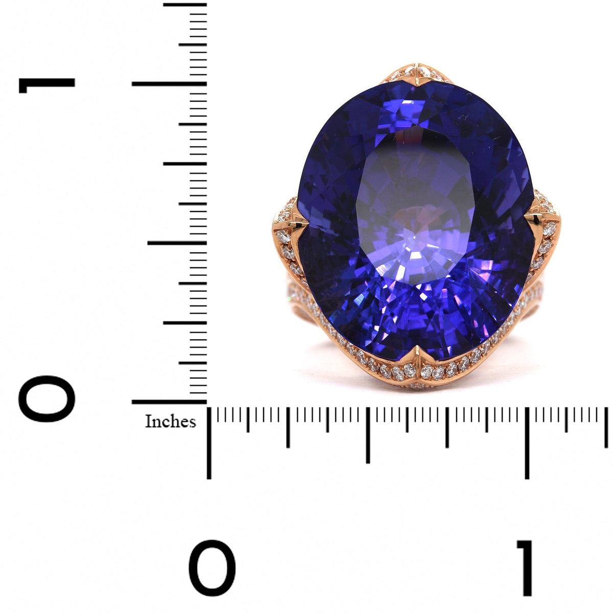 18K Rose Gold Oval Tanzanite Diamond Ring, 18k rose gold, Long's Jewelers