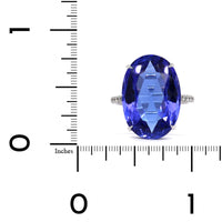 18K White Gold Oval Tanzanite Diamond Ring