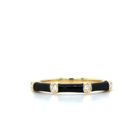 The Ava 14K Yellow Gold Night Enamel and Diamond Ring, 14K Yellow Gold, Long's Jewelers