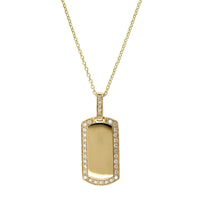 Personalized Isla Diamond Dog Tag Engravable Necklace