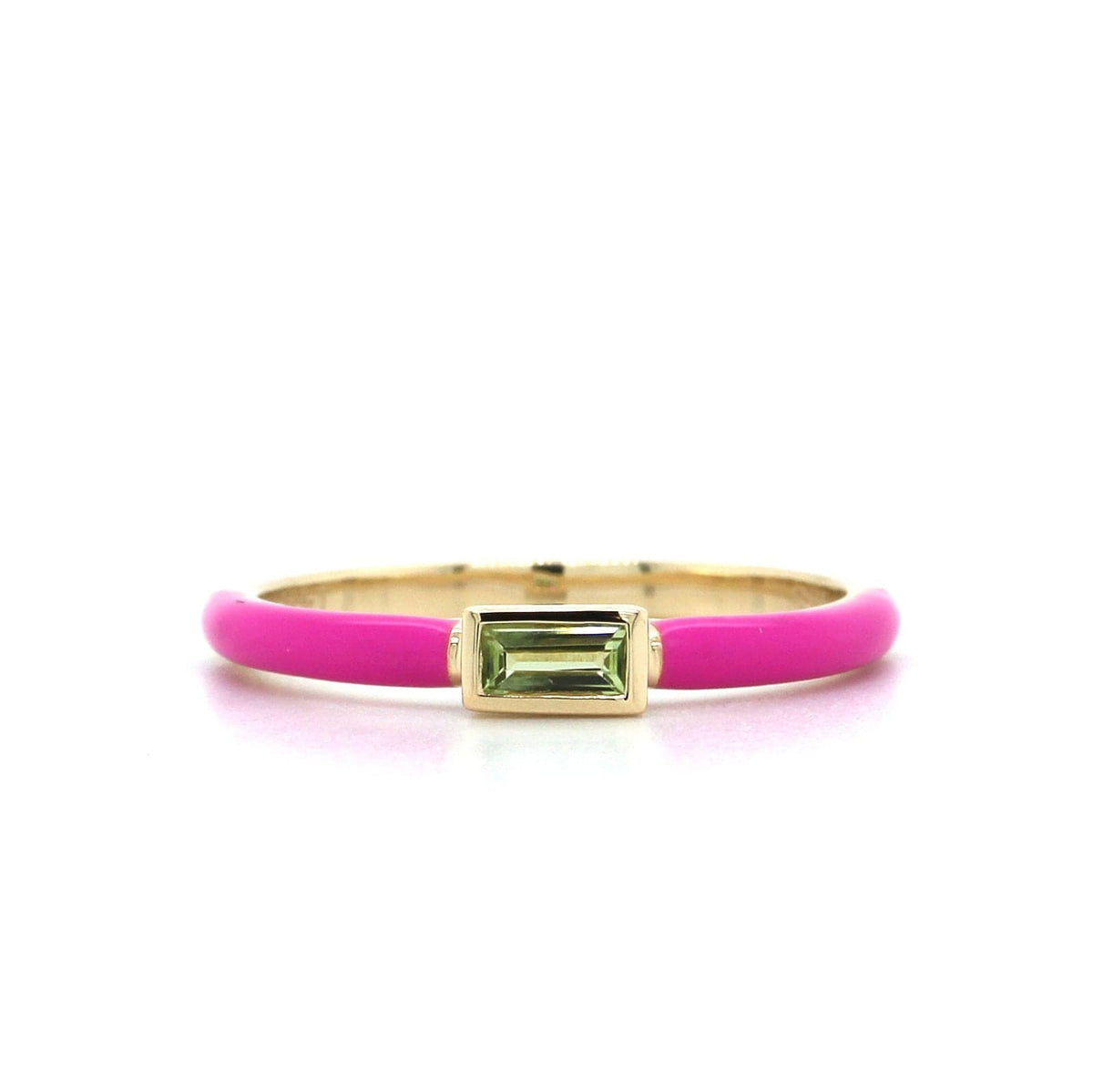 The Johnnie 14K Yellow Gold Peridot with Pebble Enamel Ring, 14K Yellow Gold, Long's Jewelers
