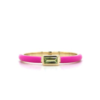 The Johnnie 14K Yellow Gold Peridot with Pebble Enamel Ring, 14K Yellow Gold, Long's Jewelers