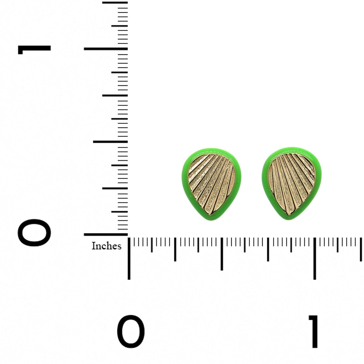 Personalized Kyle Enamel Fluted Pear Shape Stud Earrings