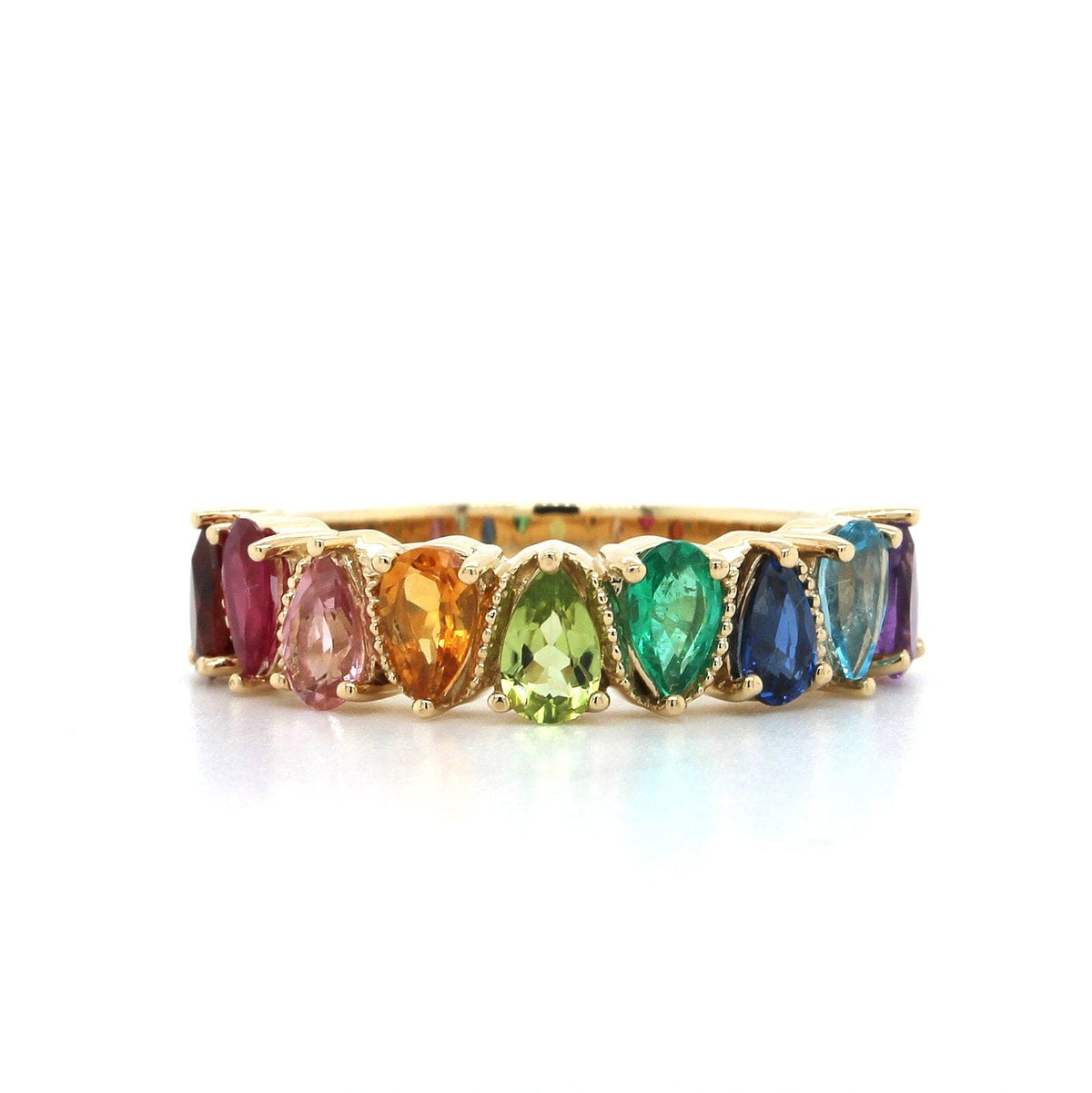 The Lola 14K Yellow Gold Pear Shape Rainbow Ring, 14K Yellow Gold, Long's Jewelers