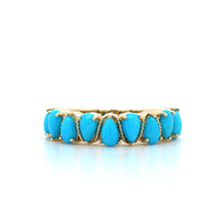 The Lola 14K Yellow Gold Pear Shape Turquoise Cabochon Ring, 14K Yellow Gold, Long's Jewelers