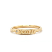 The Twiggy 14K Yellow Gold "amour" Diamond Bar Ring, 14K Yellow Gold, Long's Jewelers