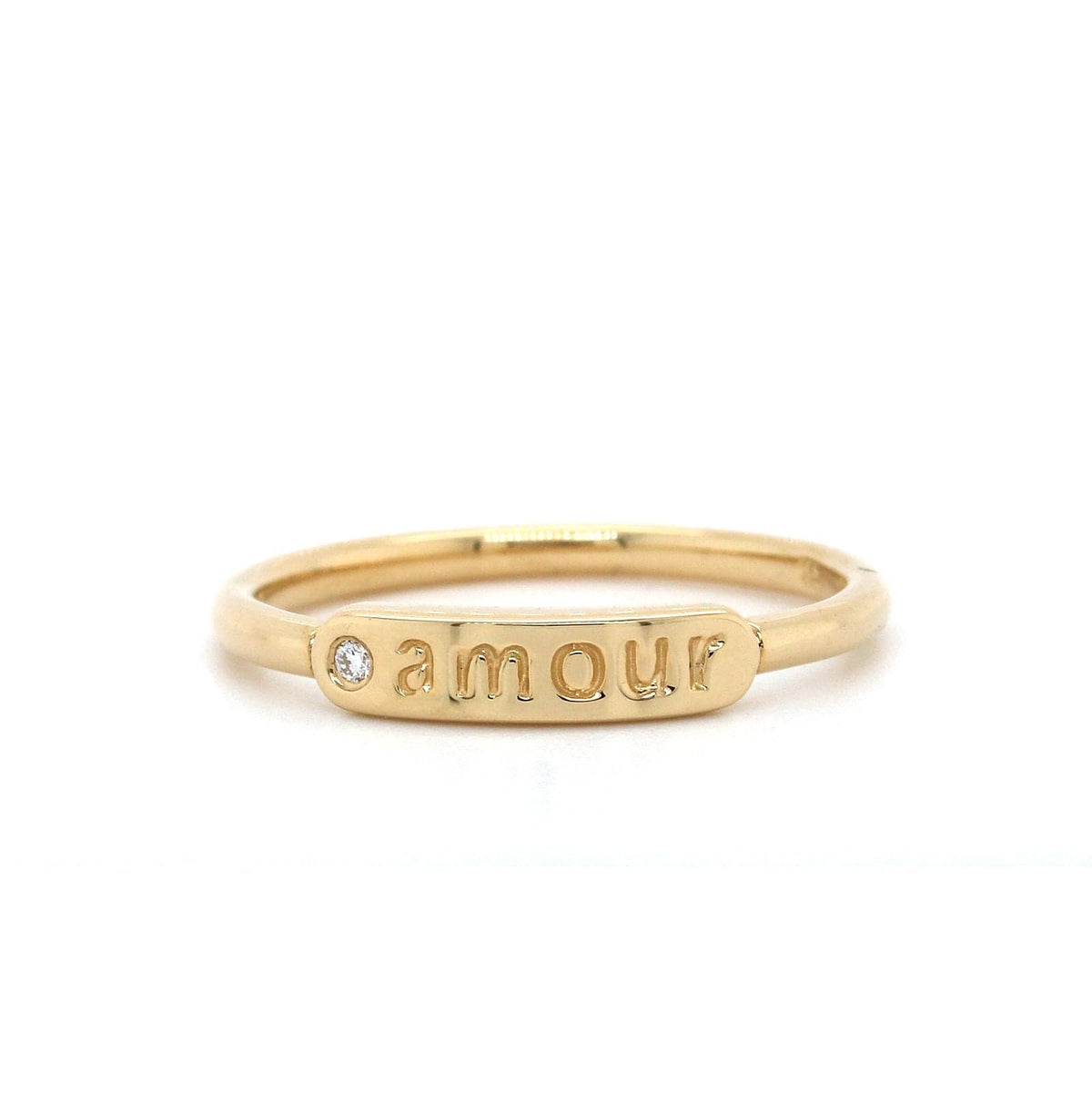 The Twiggy 14K Yellow Gold "amour" Diamond Bar Ring, 14K Yellow Gold, Long's Jewelers