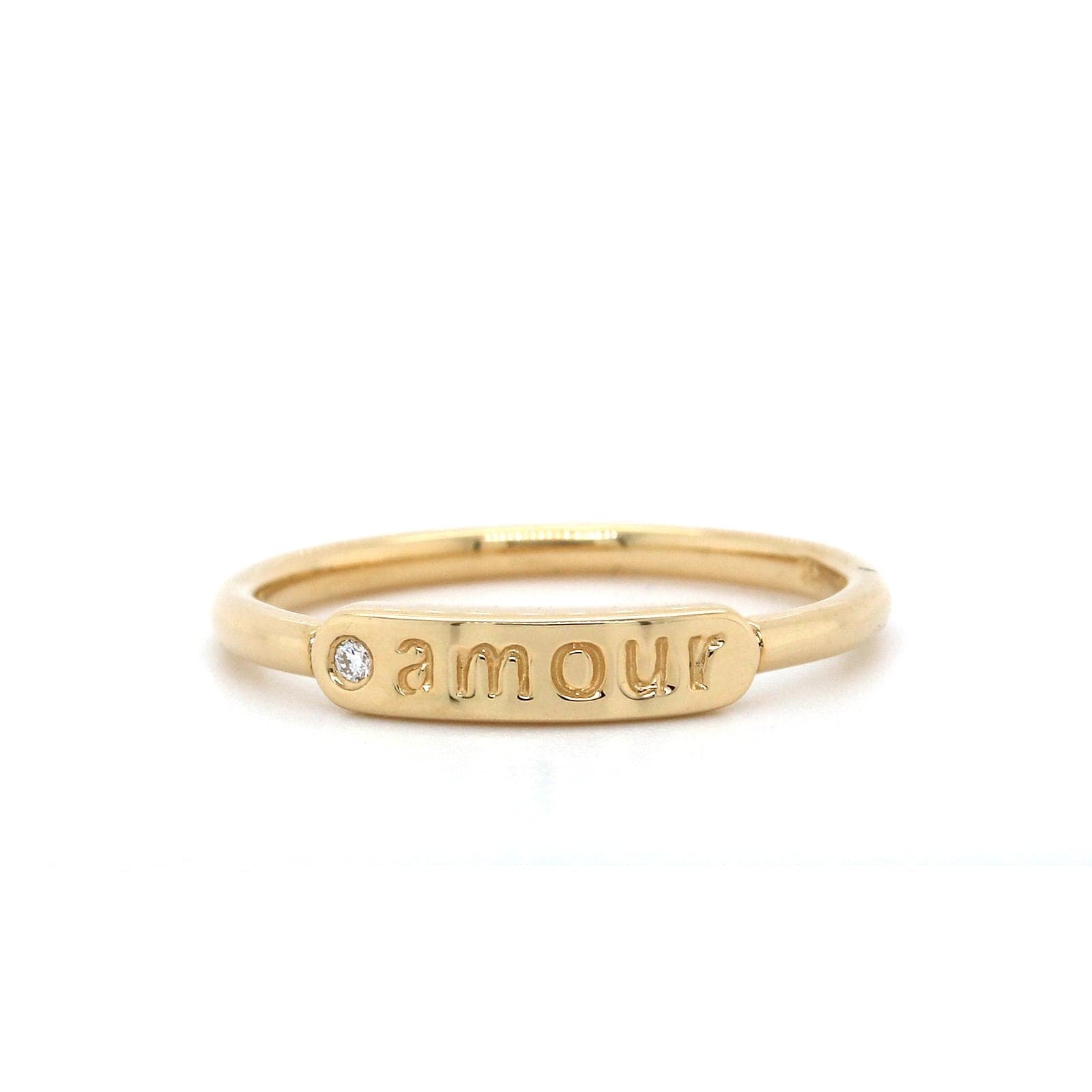 The Twiggy 14K Yellow Gold "amour" Diamond Bar Ring, 14K Yellow Gold, Long's Jewelers