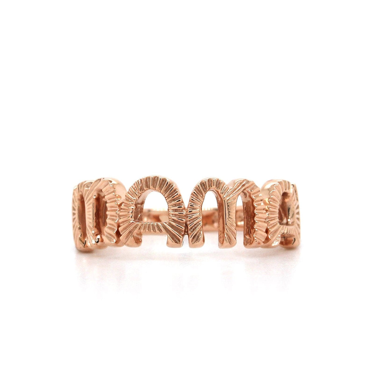 The Veda 14K Rose Gold "MAMA" Fluted Ring, 14K Rose Gold, Long's Jewelers