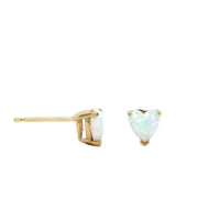 The Zoey 14K Yellow Gold Heart Shape Opal Stud Earrings, 14K Yellow Gold, Long's Jewelers