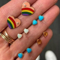 Personalized Zoey Heart Shape Stud Earrings