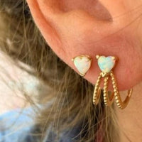 Personalized Zoey Heart Shape Stud Earrings