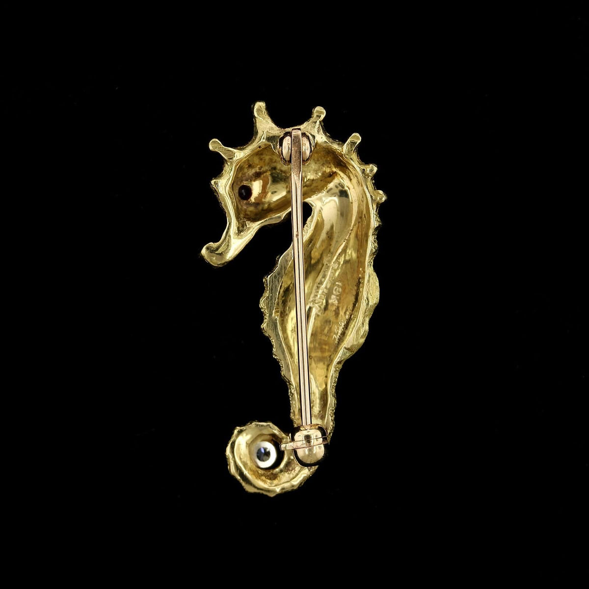 Tiffany & Co. 18K Yellow Gold Estate Diamond Seahorse Pin, Yellow Gold, Long's Jewelers 