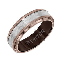 Tungsten Brown and Gray Hammered Band