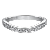 18K White Gold Curved Diamond Band