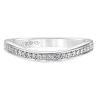 Platinum Bead Set Curve Diamond Band