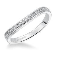 Platinum Bead Set Curve Diamond Band