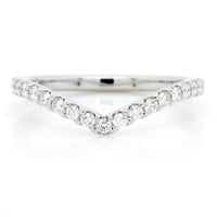 Platinum "V" Curve Diamond Band