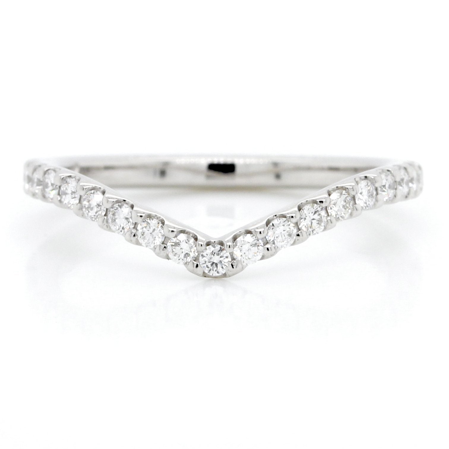 Platinum "V" Curve Diamond Band