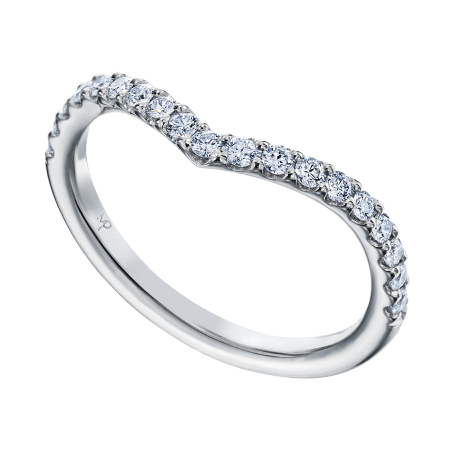 Platinum "V" Curve Diamond Band