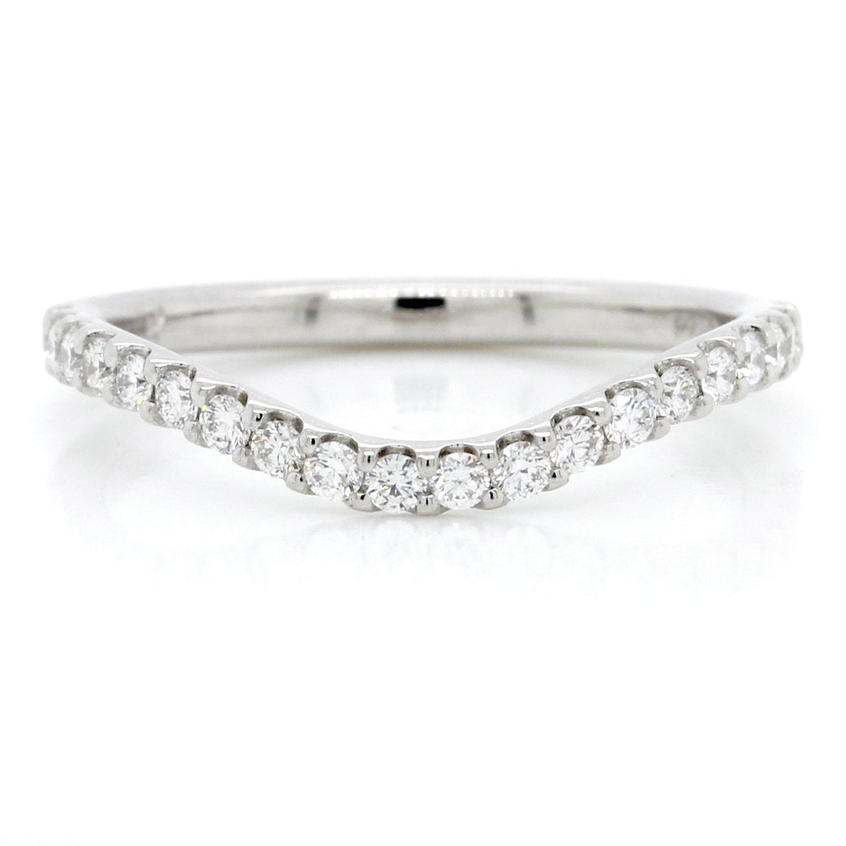 Platinum "U" Curve Diamond Band