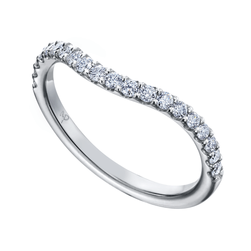 Platinum "U" Curve Diamond Band