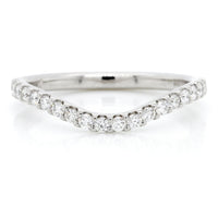 Platinum "U" Curve Diamond Band