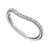 Platinum "U" Curve Diamond Band