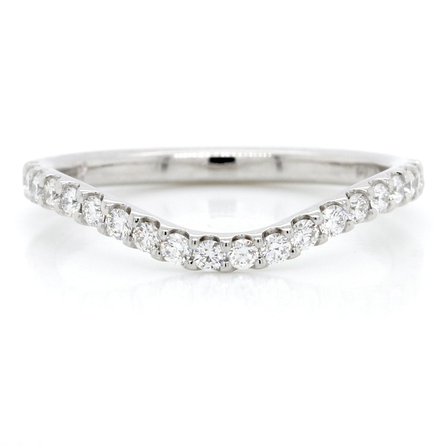 Platinum "U" Curve Diamond Band