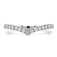 Platinum Shared Prong V Shape Diamond Band, Platinum, Long's Jewelers