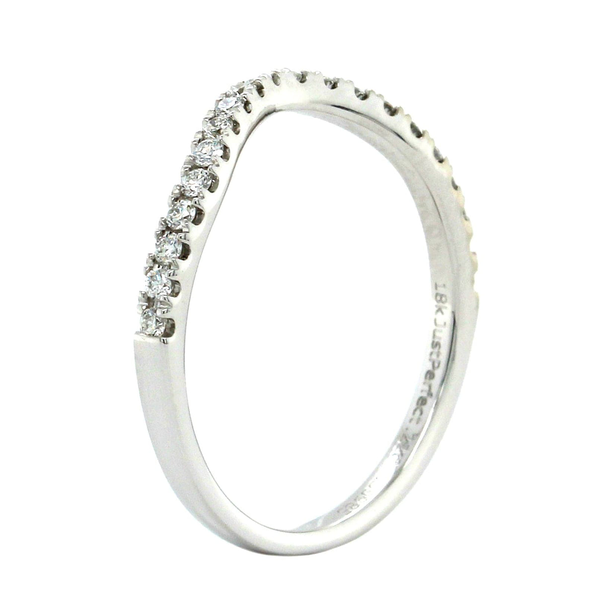 18K White Gold Large Curve Diamond Band