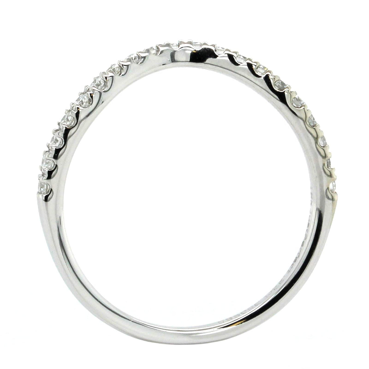 18K White Gold Large Curve Diamond Band