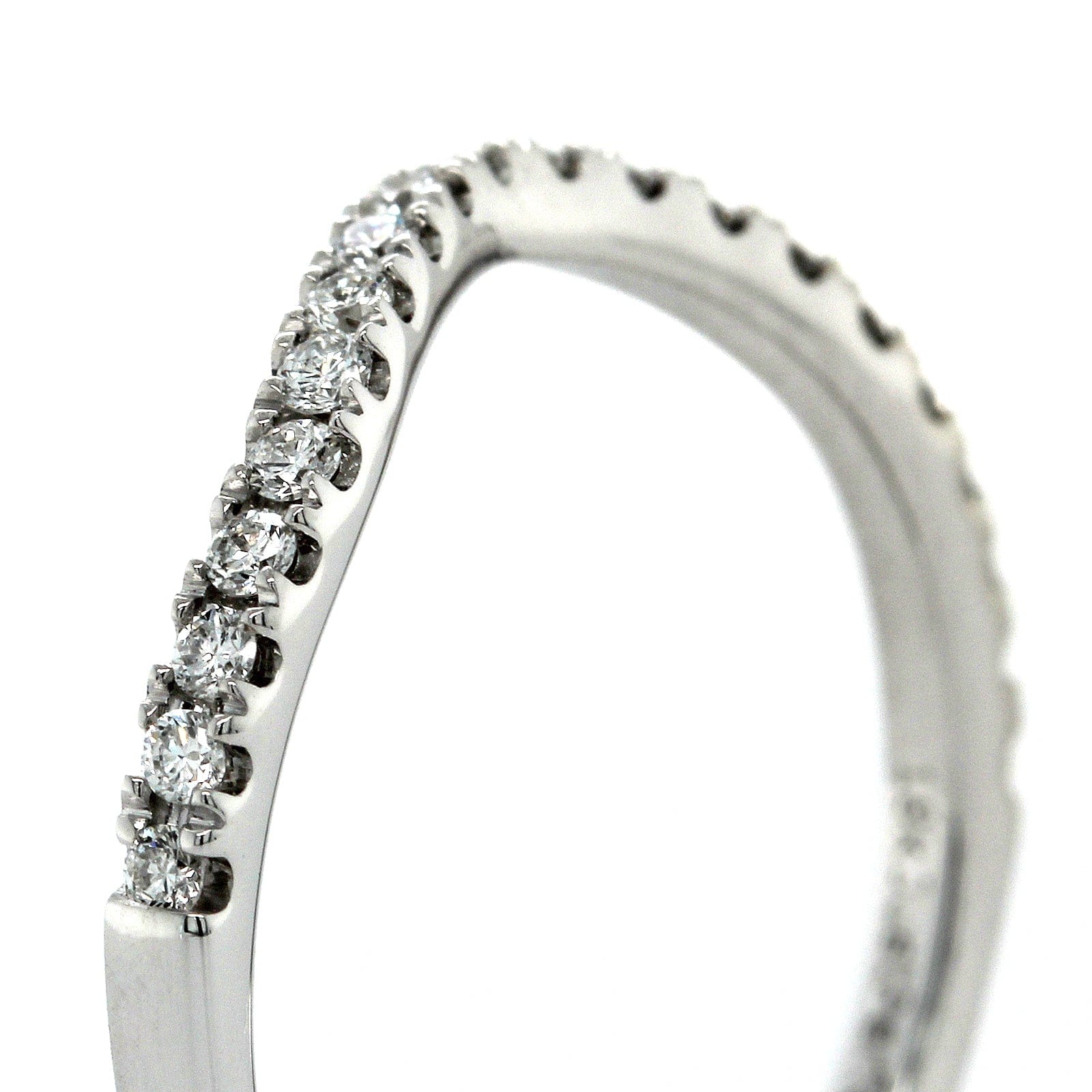 18K White Gold Large Curve Diamond Band