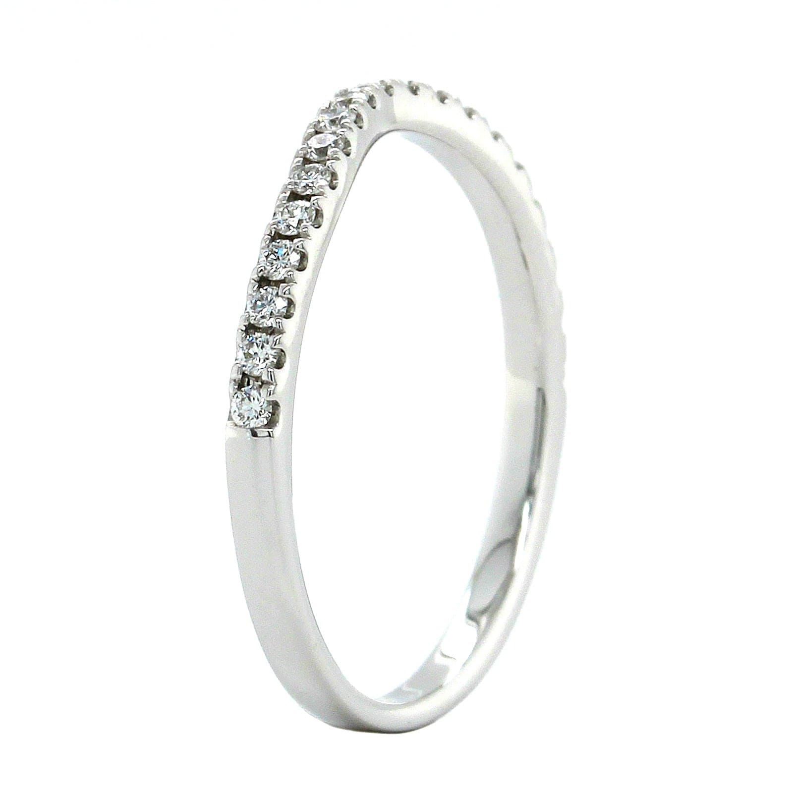 18K White Gold Medium Curve Diamond Band