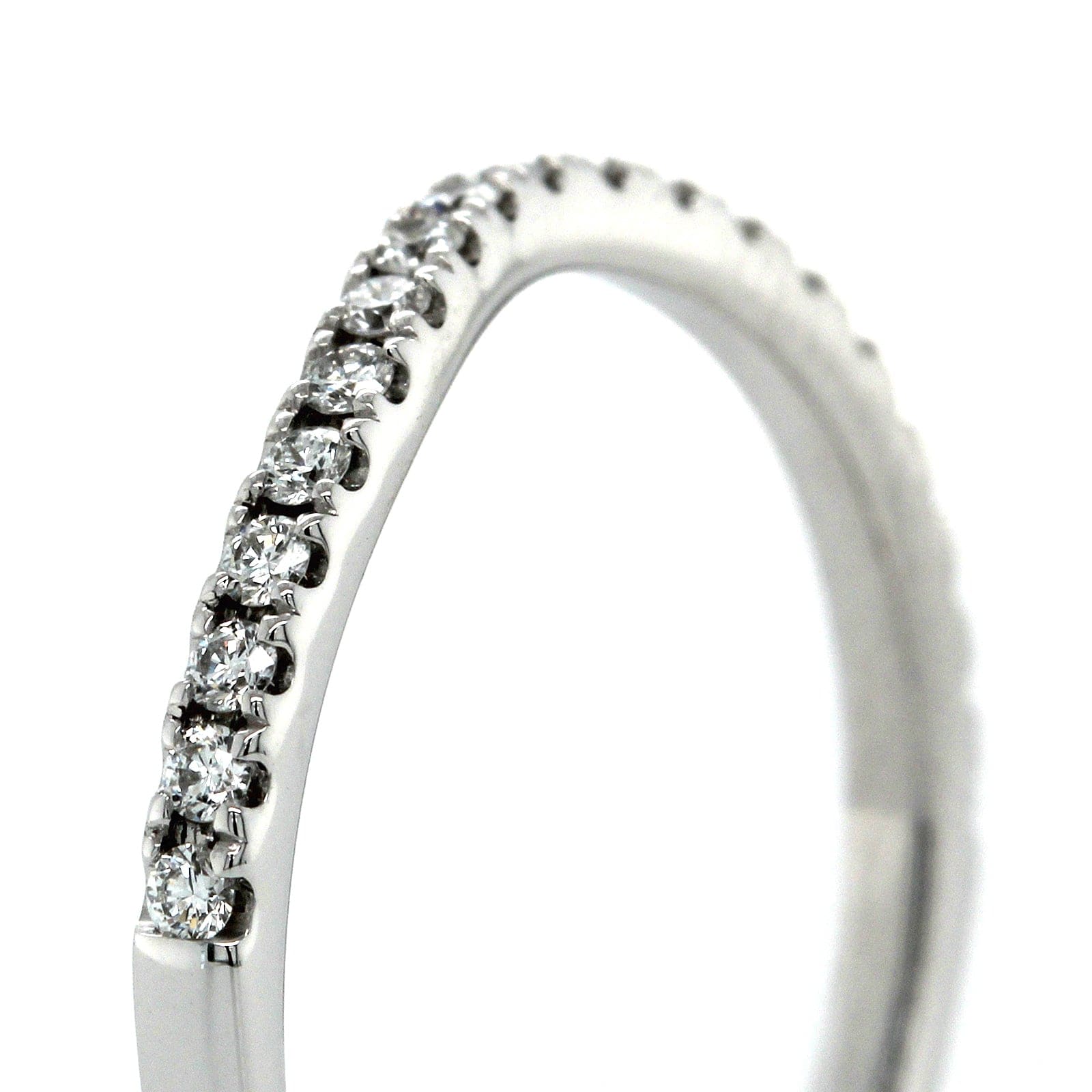 18K White Gold Medium Curve Diamond Band