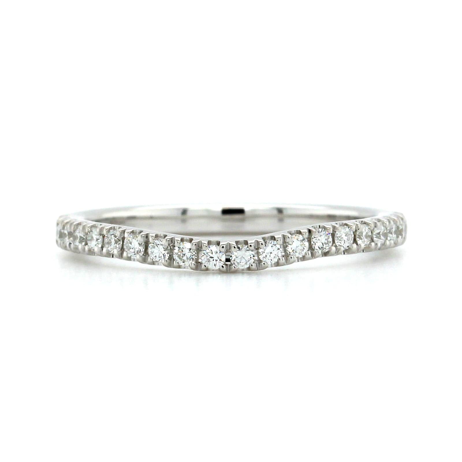 18K White Gold Small Curve Diamond Band