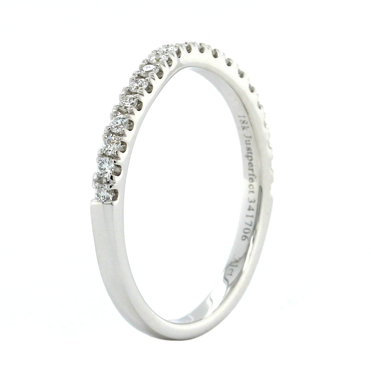 18K White Gold Small Curve Diamond Band
