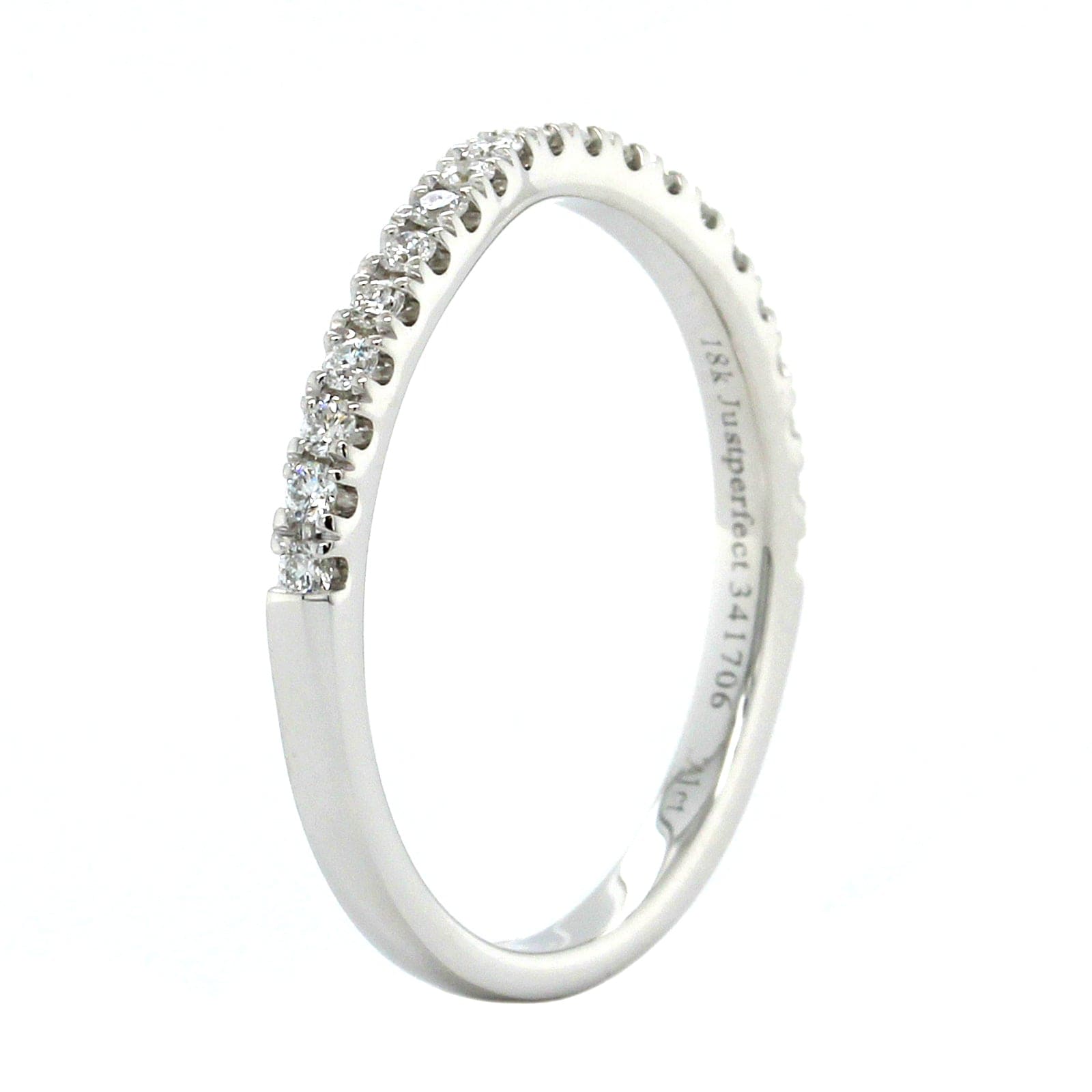 18K White Gold Small Curve Diamond Band