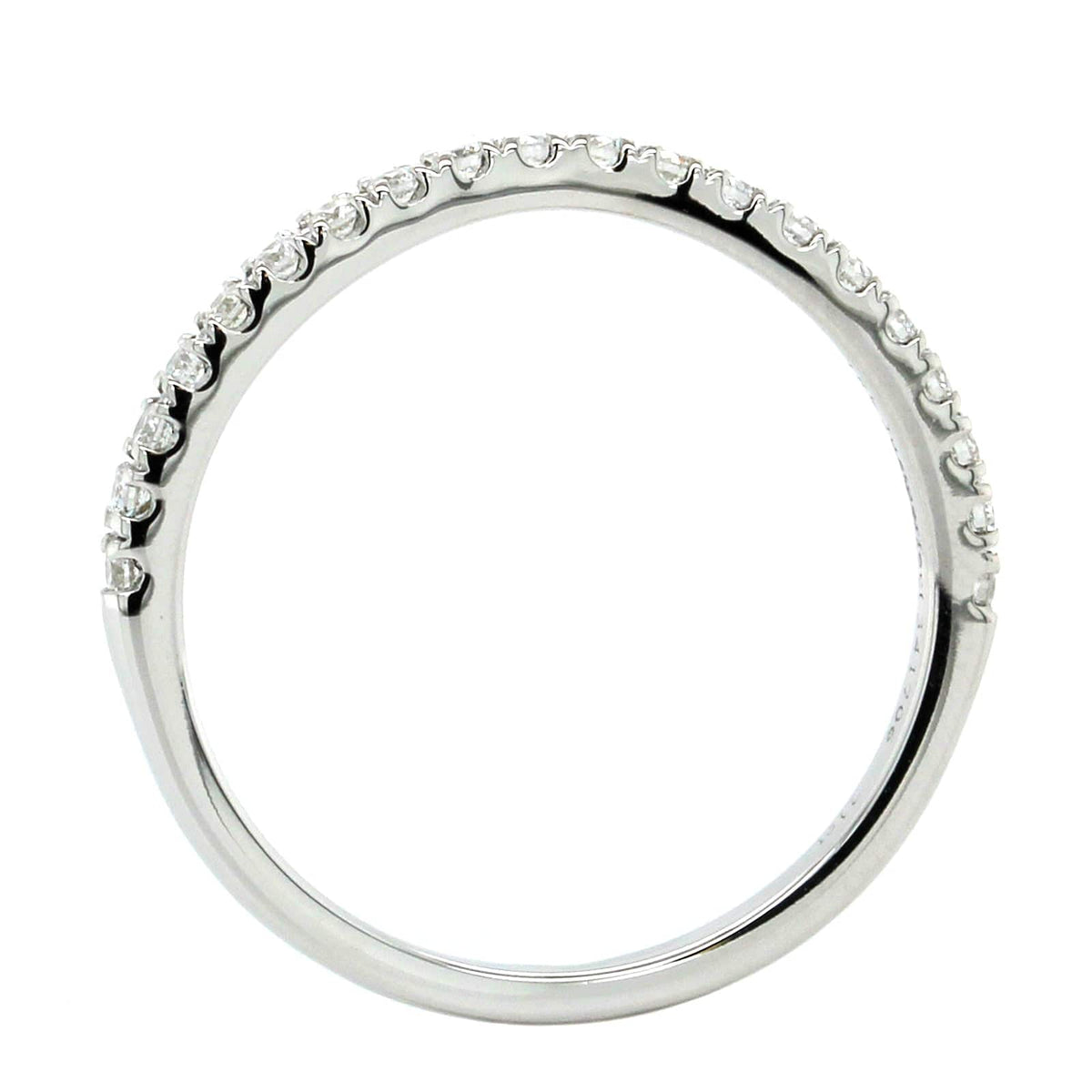 18K White Gold Small Curve Diamond Band