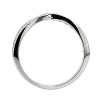 18K White Gold Large Curve Milgrain Diamond Band