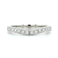 18K White Gold Medium Curve Milgrain Diamond Band