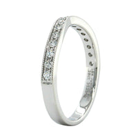 18K White Gold Medium Curve Milgrain Diamond Band