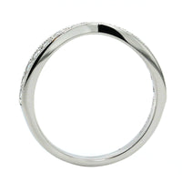 18K White Gold Medium Curve Milgrain Diamond Band