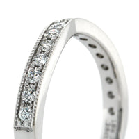 18K White Gold Medium Curve Milgrain Diamond Band