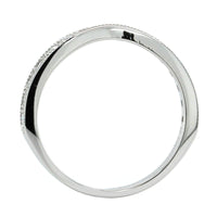 18K White Gold Small Curve Milgrain Diamond Band