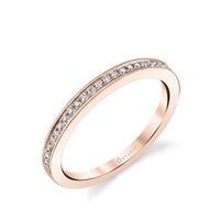 18K Rose Gold Bead Set Milgrain Edge Wedding Band
