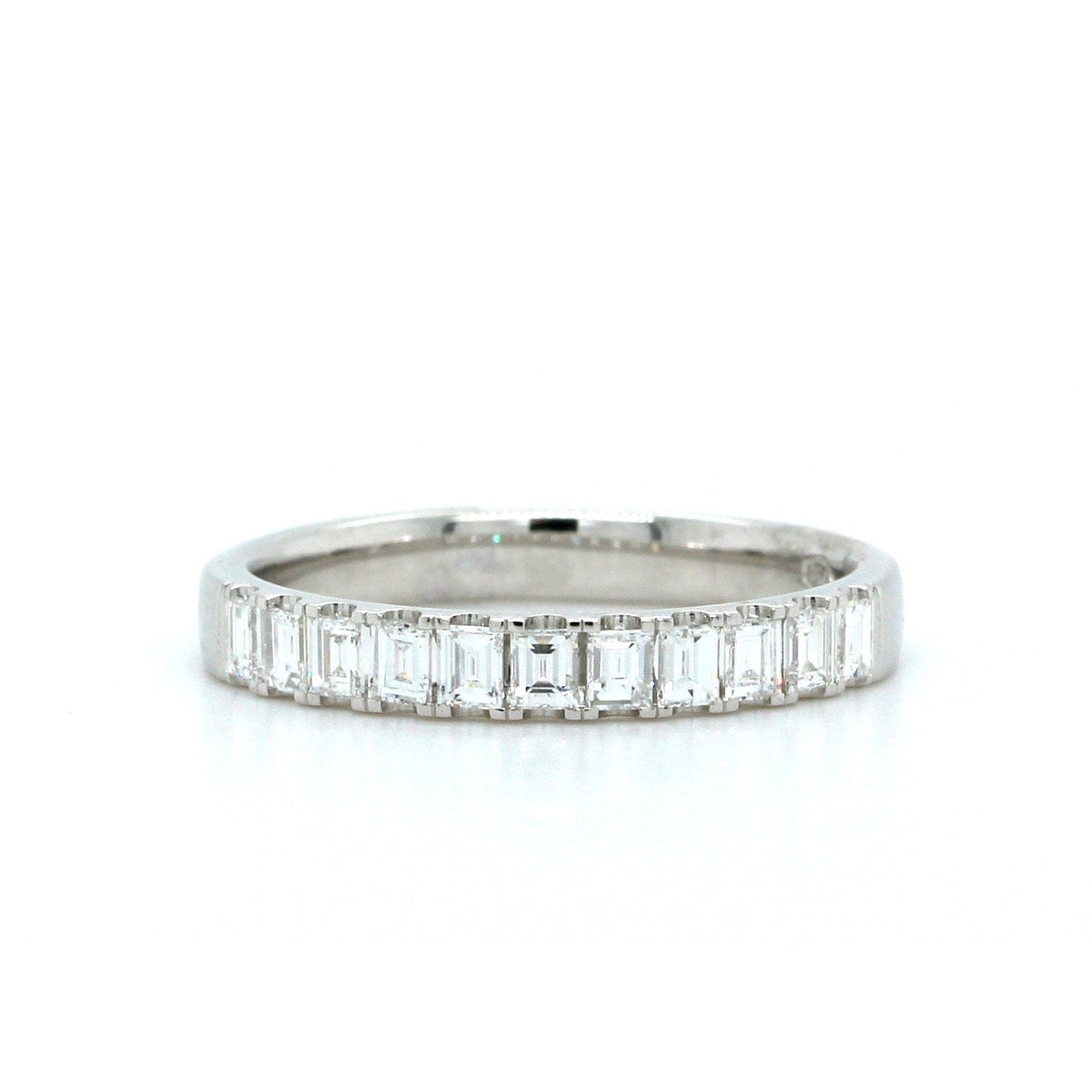White Gold Baguette Diamond Band, white gold, Long's Jewelers