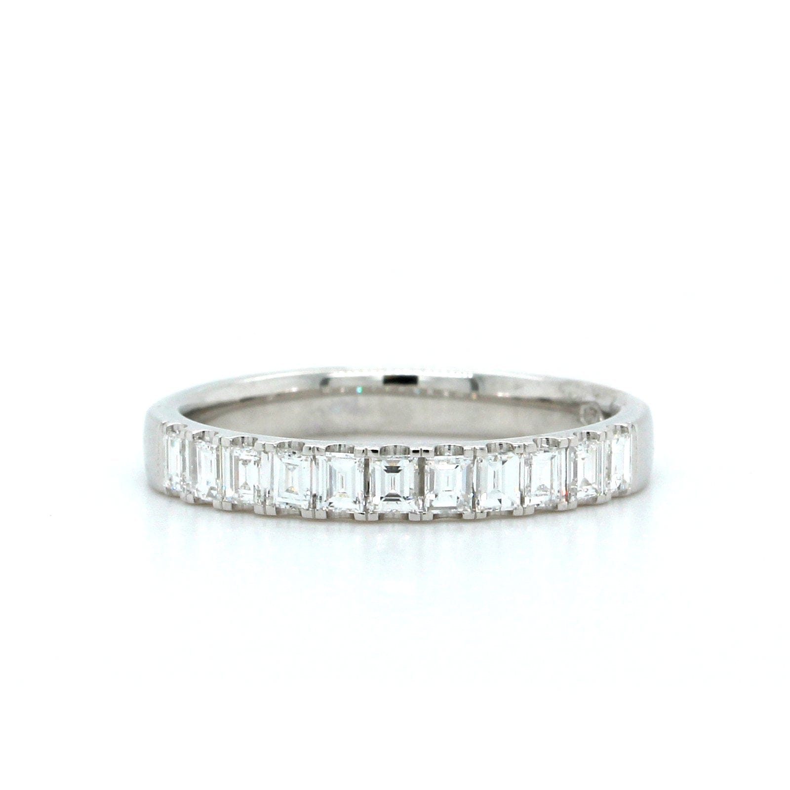 White Gold Baguette Diamond Band, white gold, Long's Jewelers